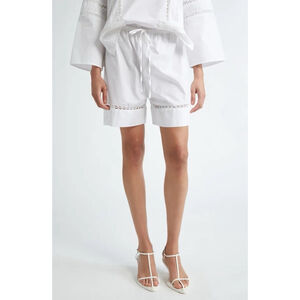 $380 NWT BITE Studios Repose Crochet Trim Organic Cotton Shorts 8 Luxe Resort
